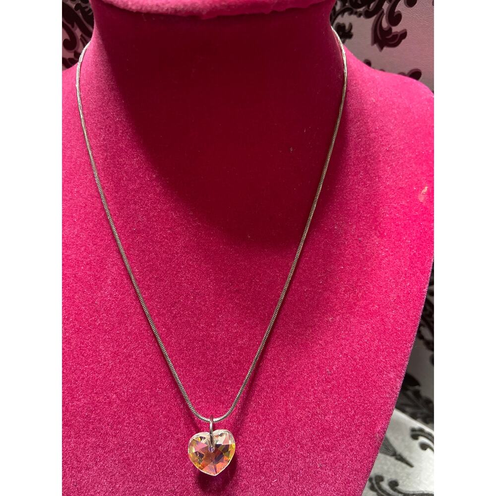 By Alexa Raee Silver heart charm necklace